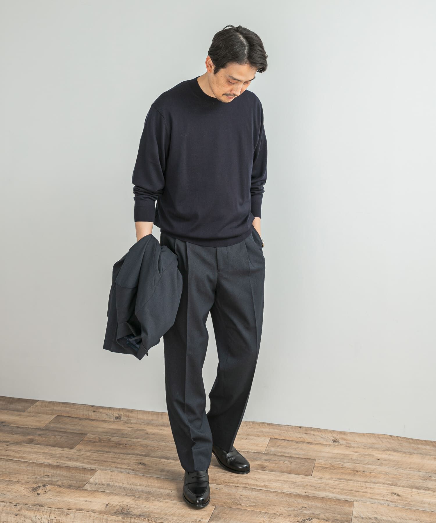 URBAN RESEARCH DOORS「LIFE STYLE TAILOR　マシンウォッシャブルハイゲージクルーニット」|シャツ・ブラウス|