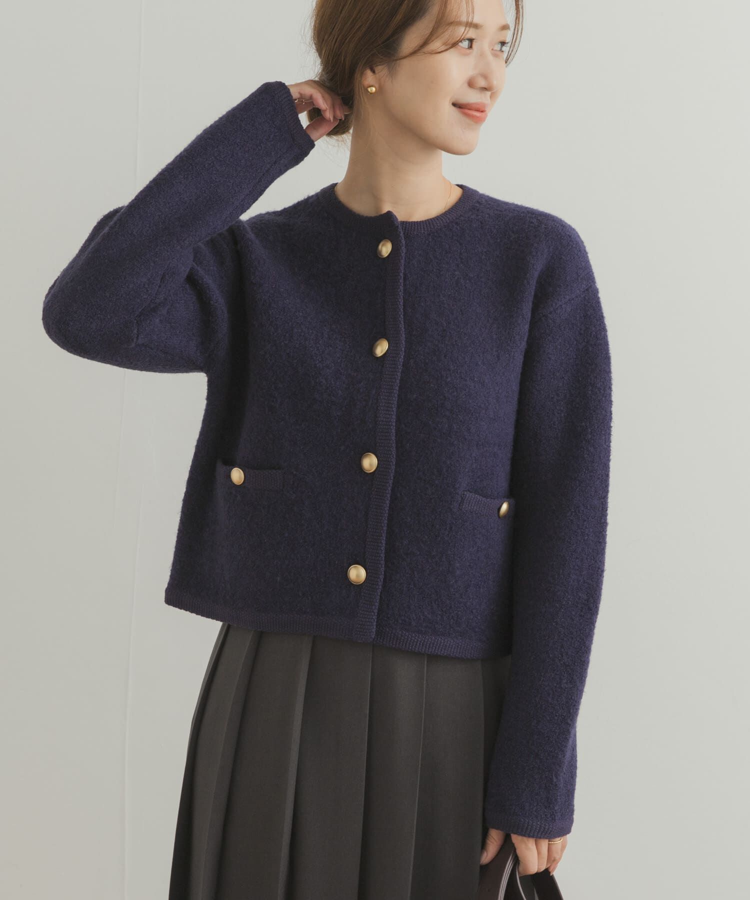 ノーカラーニットカーディガン（URBAN RESEARCH DOORS）｜ルミネの