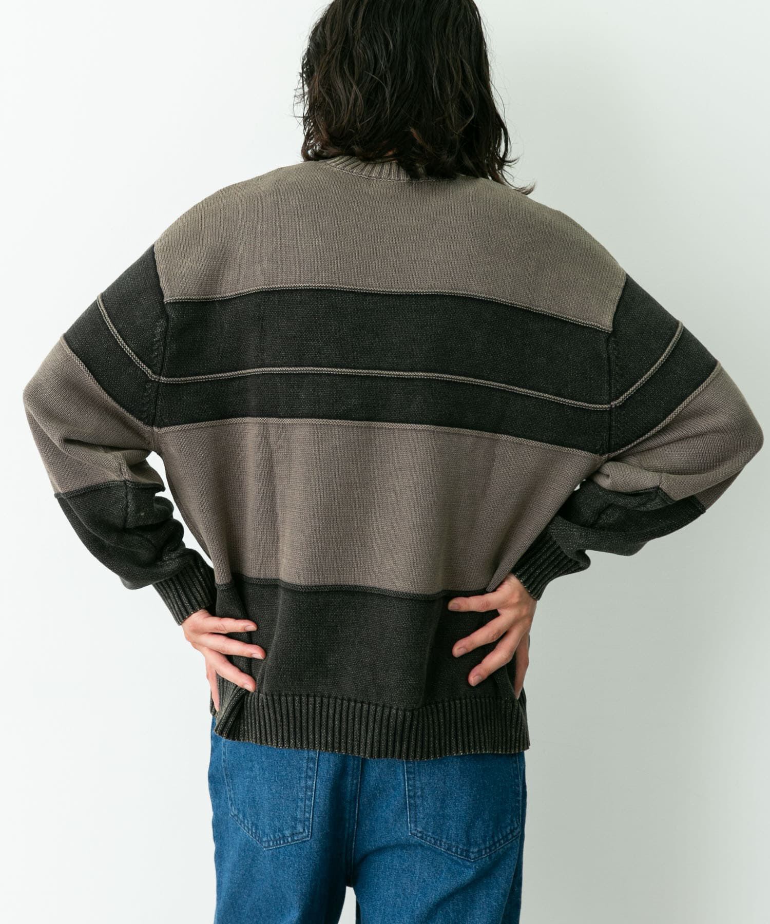 Sonny Label 「ピグメントパネルボーダーニット」|ニット・セーター|