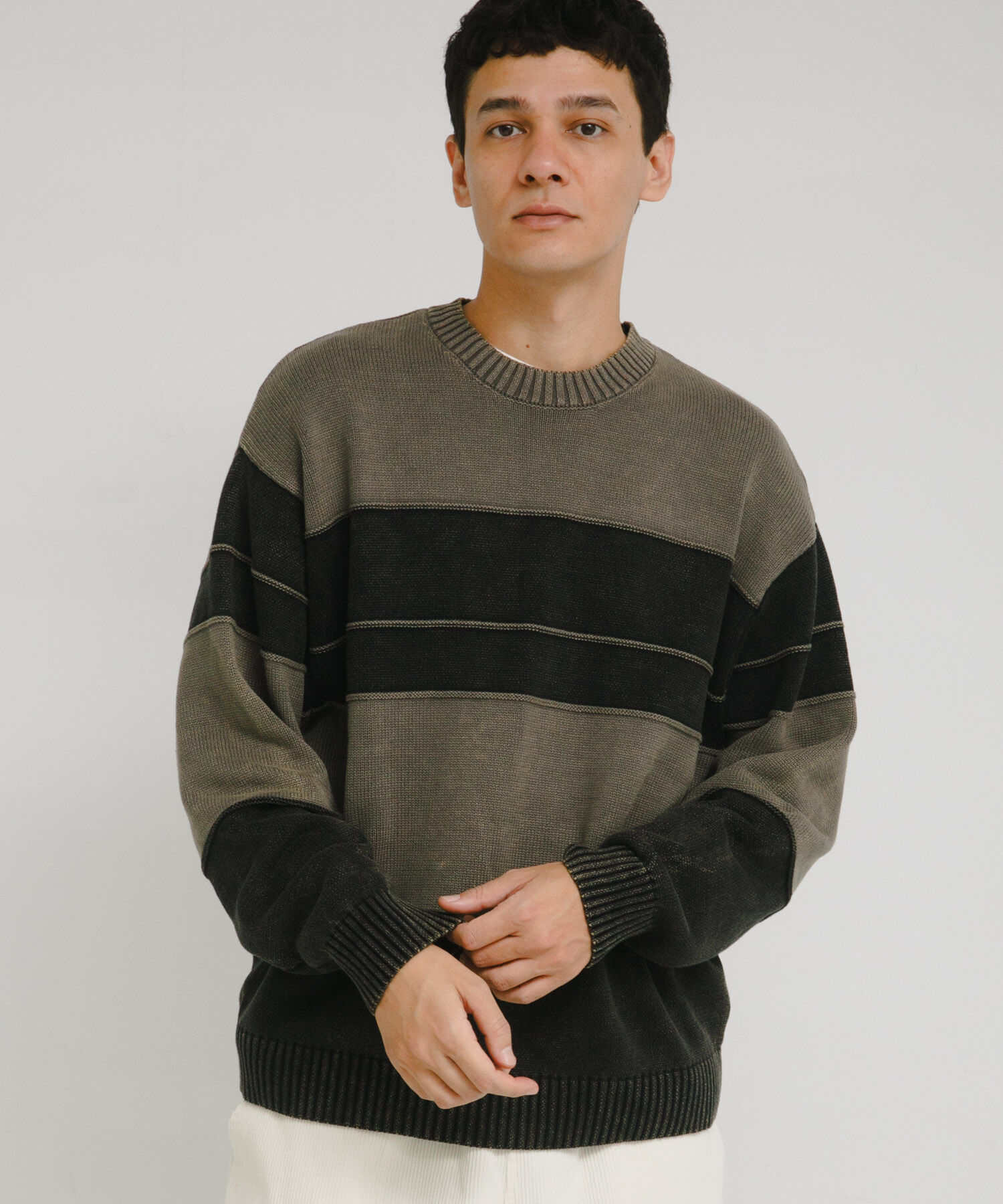 Sonny Label 「ピグメントパネルボーダーニット」|ニット・セーター|