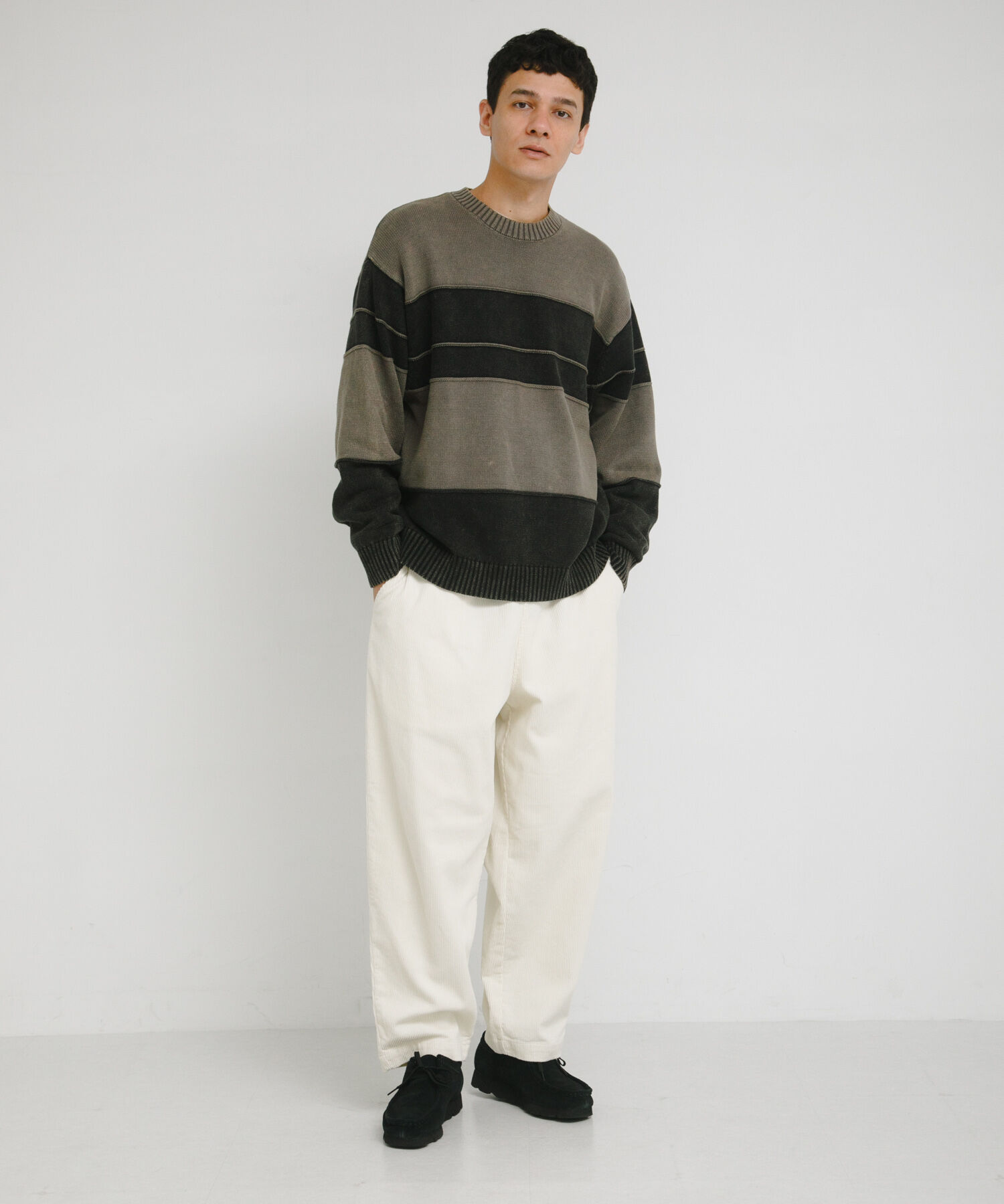 Sonny Label 「ピグメントパネルボーダーニット」|ニット・セーター|