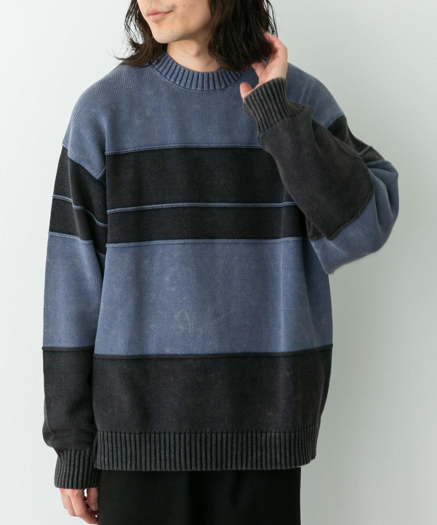 Sonny Label 「ピグメントパネルボーダーニット」|ニット・セーター|