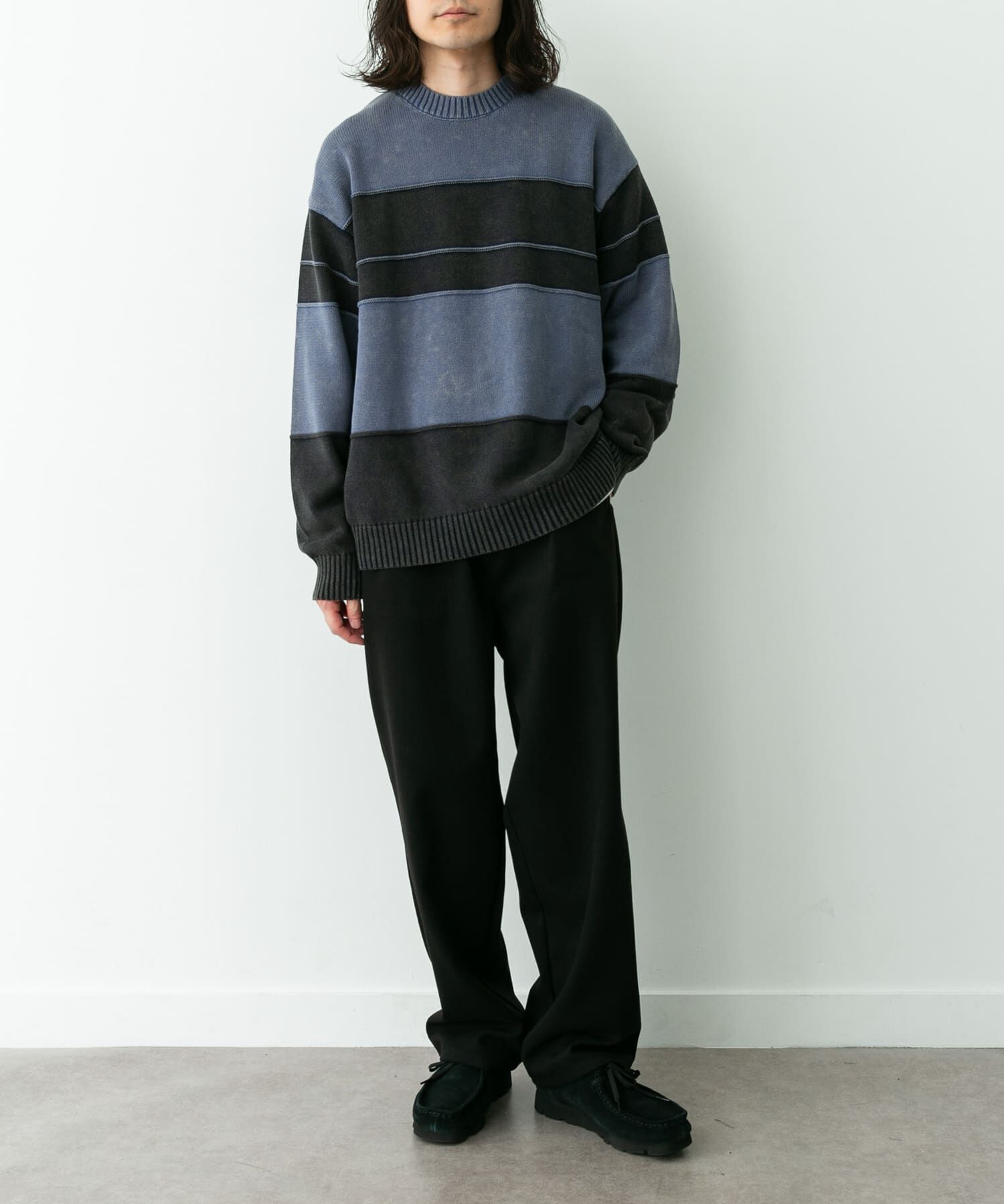 Sonny Label 「ピグメントパネルボーダーニット」|ニット・セーター|