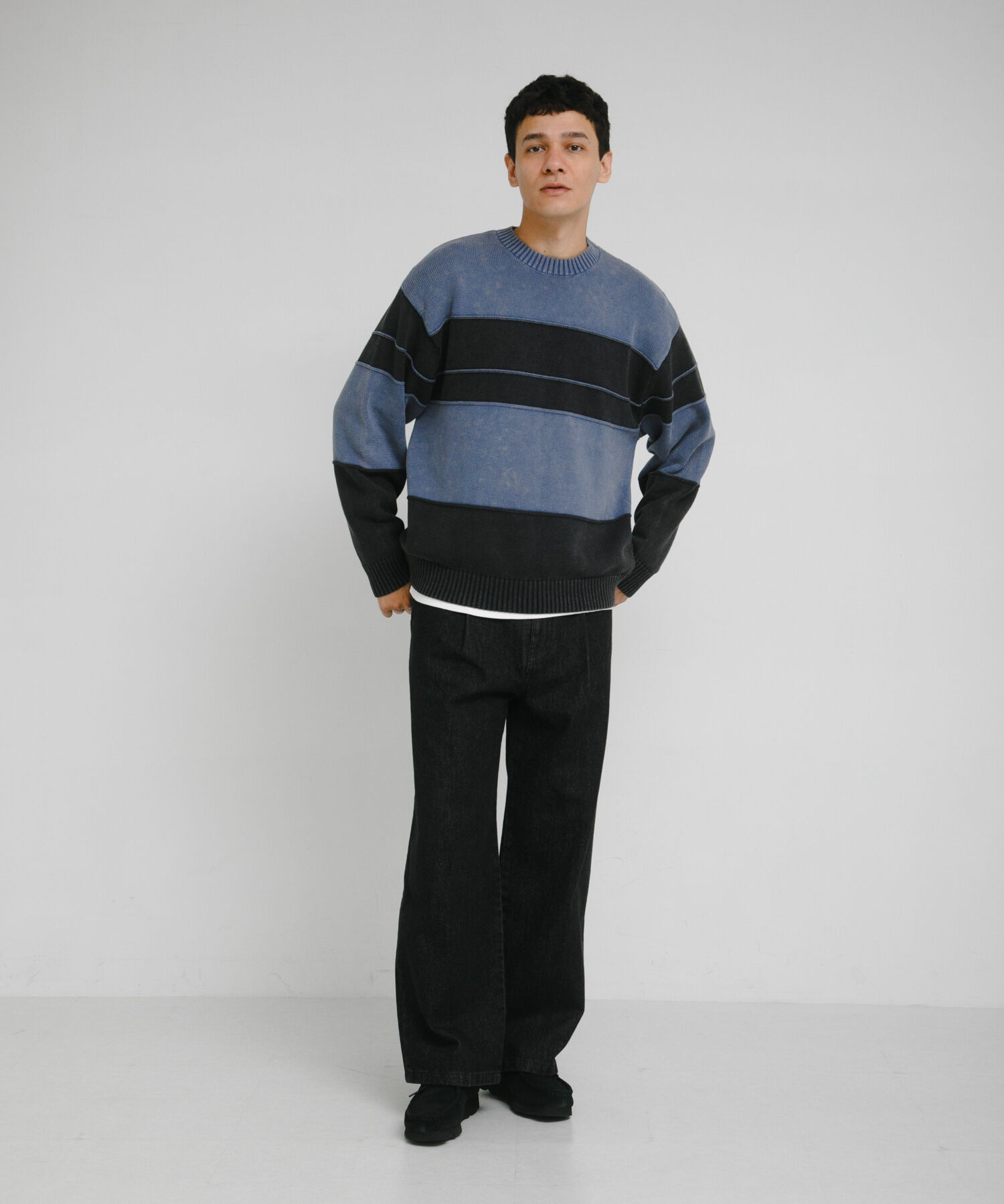 Sonny Label 「ピグメントパネルボーダーニット」|ニット・セーター|