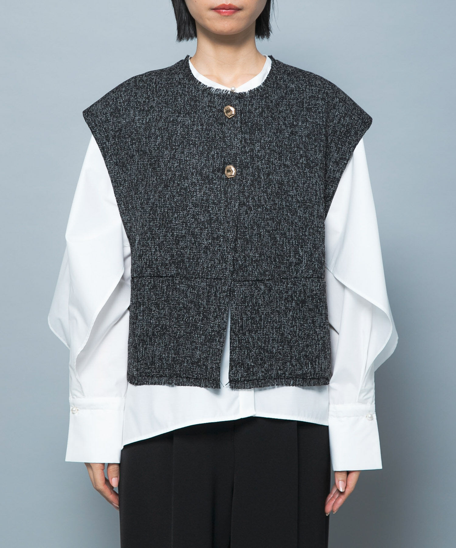 URBAN RESEARCH ROSSO「『別注』CHIGNON&times;ROSSO　ツイードショートベスト」|ベスト・ジレ|
