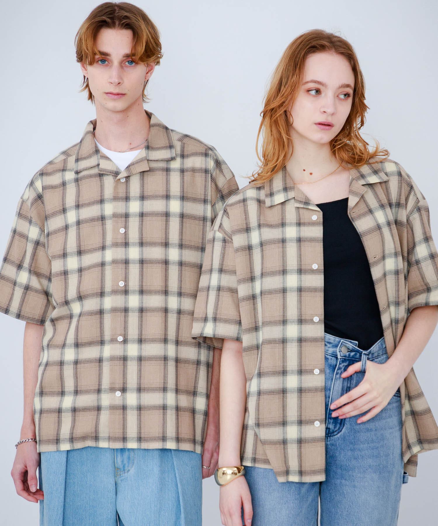 SENSE OF PLACE by URBAN RESEARCH「『Sサイズあり』『ユニセックス』オンブレチェックオープンカラーシャツ」|シャツ・ブラウス|その他2