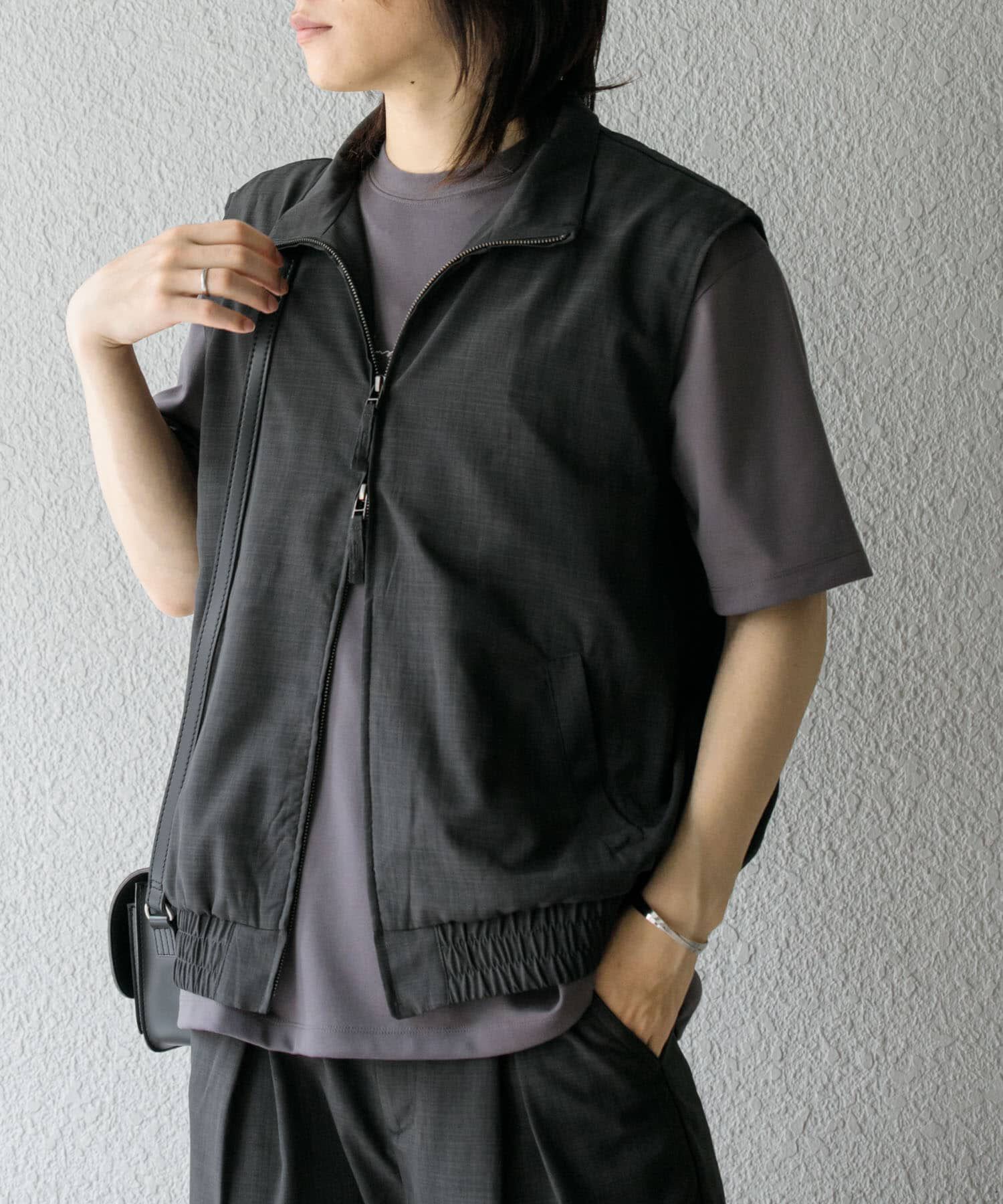 SENSE OF PLACE by URBAN RESEARCH「『ｲｰｼﾞｰｹｱ/ｾｯﾄｱｯﾌﾟ対応』ﾘﾈﾝﾗｲｸｽﾀﾝﾄﾞｶﾗｰW  」|ベスト・ジレ|