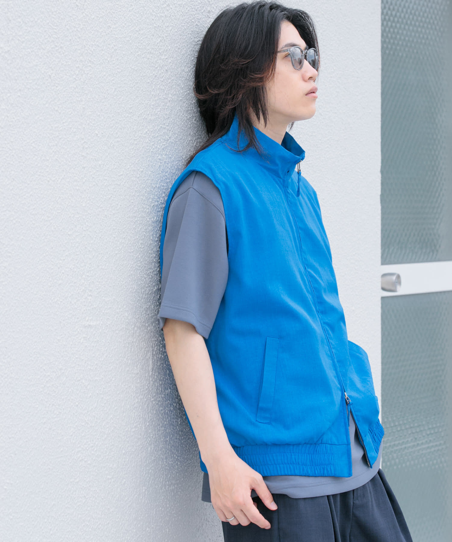 SENSE OF PLACE by URBAN RESEARCH「『ｲｰｼﾞｰｹｱ/ｾｯﾄｱｯﾌﾟ対応』ﾘﾈﾝﾗｲｸｽﾀﾝﾄﾞｶﾗｰW  」|ベスト・ジレ|