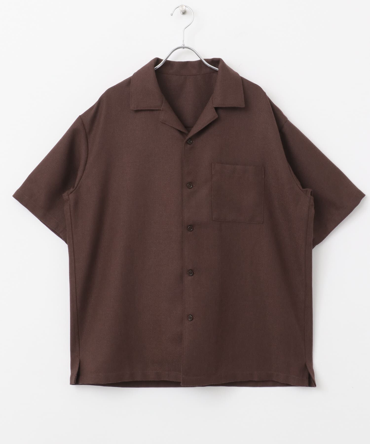 SENSE OF PLACE by URBAN RESEARCH「メランジプリペラオープンカラーショートスリーブシャツ」|シャツ・ブラウス|