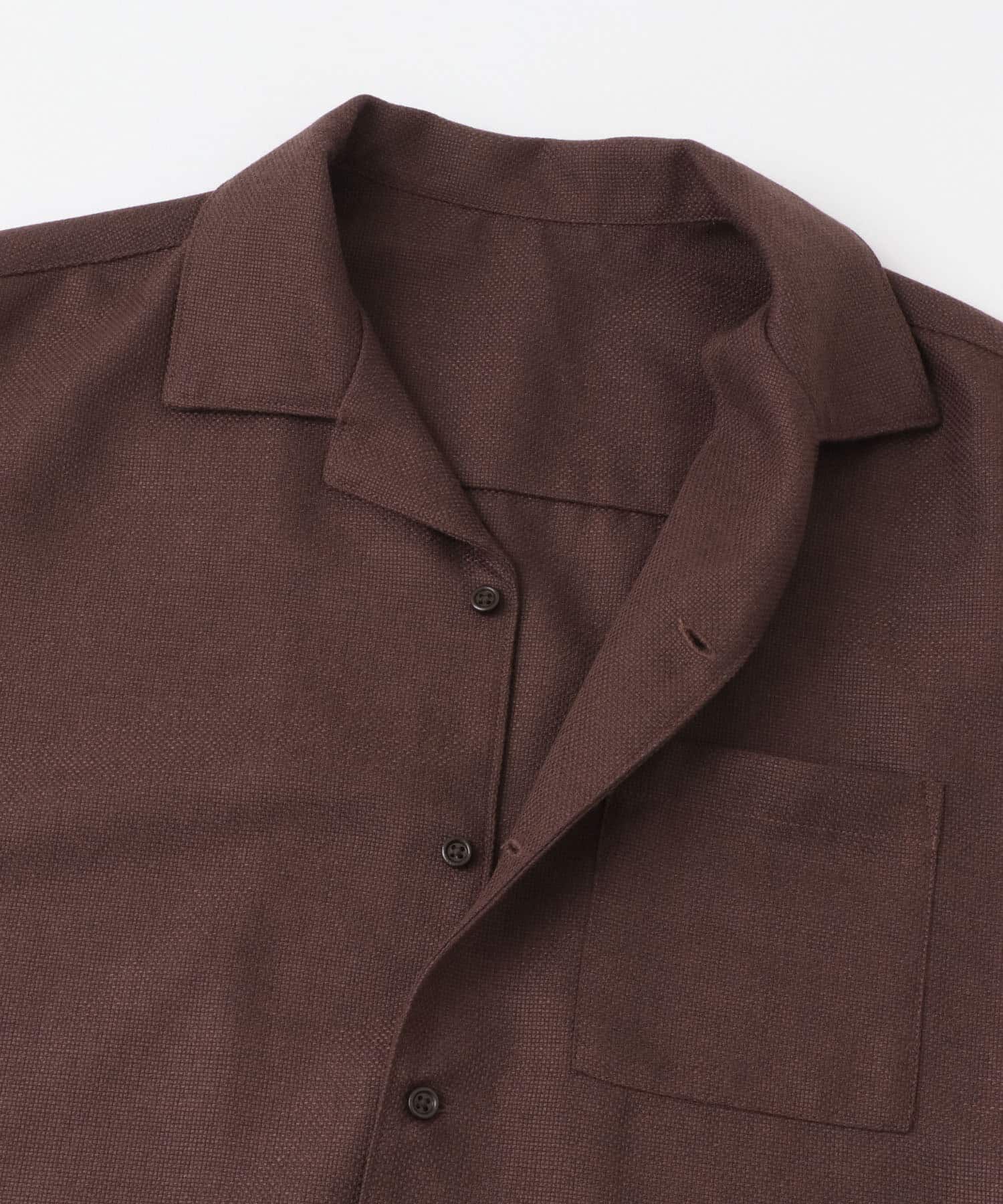 SENSE OF PLACE by URBAN RESEARCH「メランジプリペラオープンカラーショートスリーブシャツ」|シャツ・ブラウス|