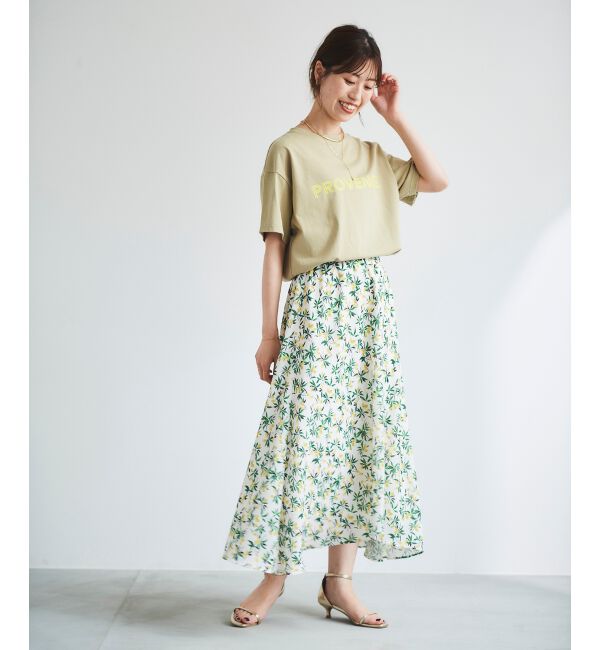 le.coeur blanc「レモンプリントフレアスカート」|スカート|