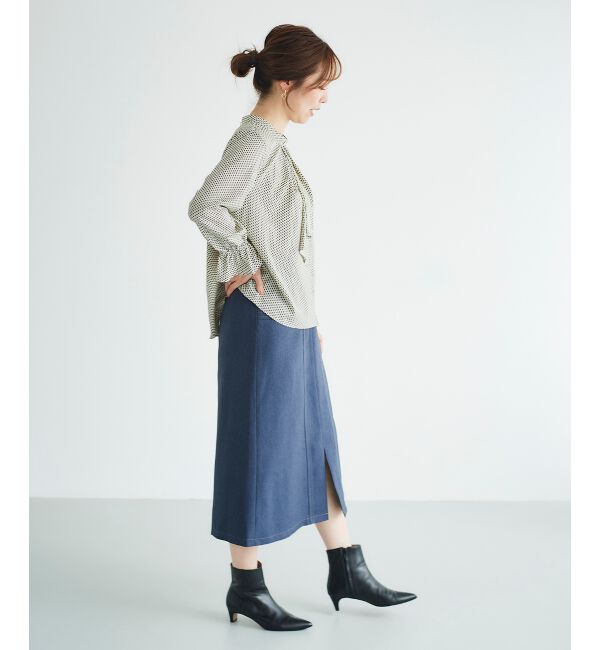 le.coeur blanc「《手洗い可能》キカプリントスカーフタイブラウス」|シャツ・ブラウス|