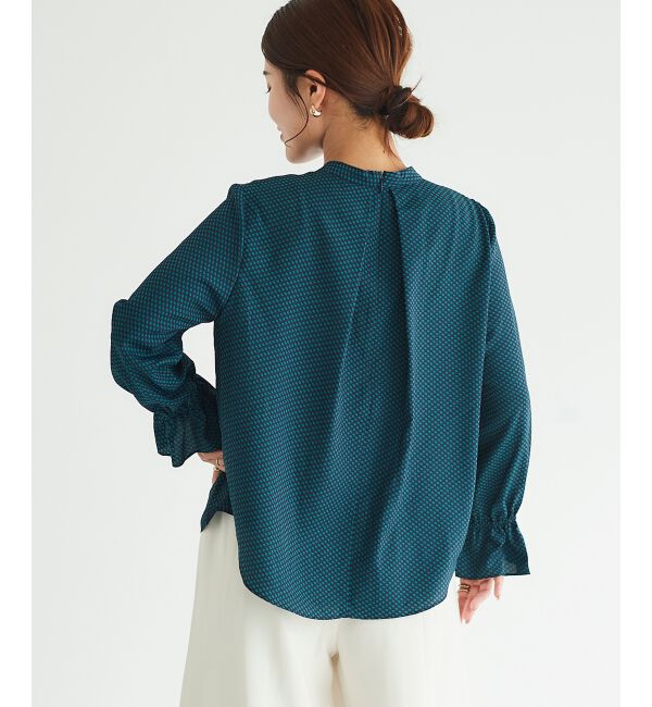 le.coeur blanc「《手洗い可能》キカプリントスカーフタイブラウス」|シャツ・ブラウス|