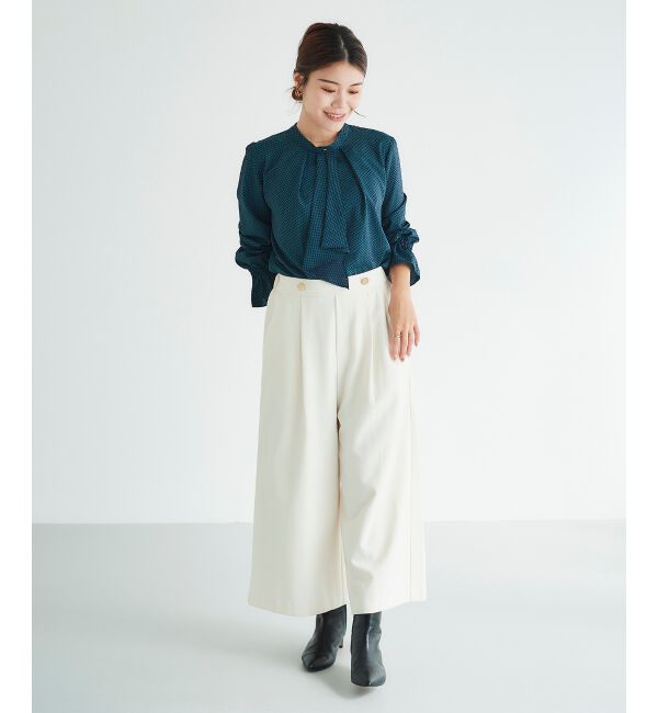 le.coeur blanc「《手洗い可能》キカプリントスカーフタイブラウス」|シャツ・ブラウス|