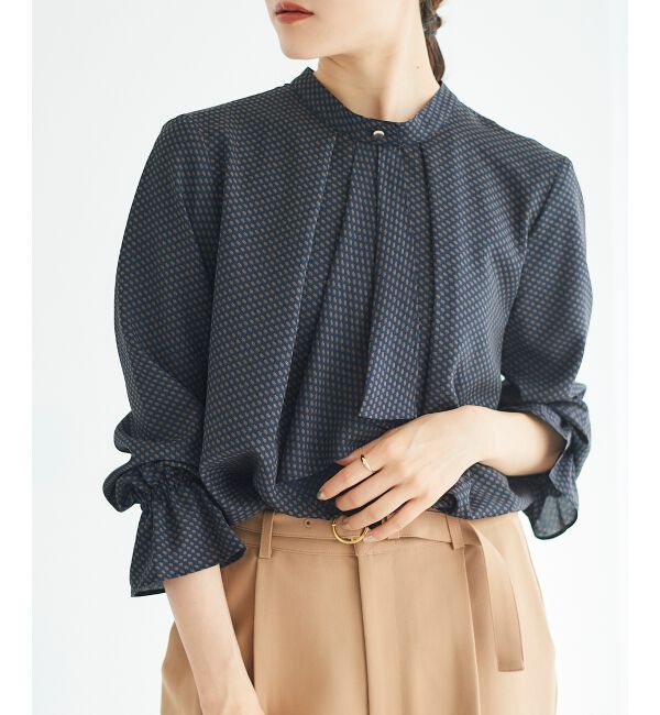 le.coeur blanc「《手洗い可能》キカプリントスカーフタイブラウス」|シャツ・ブラウス|