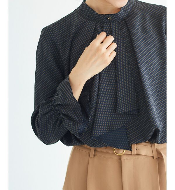 le.coeur blanc「《手洗い可能》キカプリントスカーフタイブラウス」|シャツ・ブラウス|