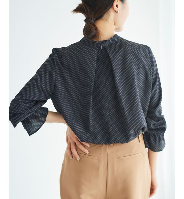 le.coeur blanc「《手洗い可能》キカプリントスカーフタイブラウス」|シャツ・ブラウス|