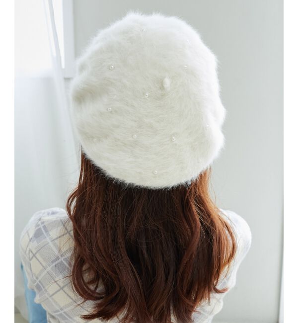MAJESTICLEGON「ふわふわパールベレー帽」|ハンチング・ベレー帽|