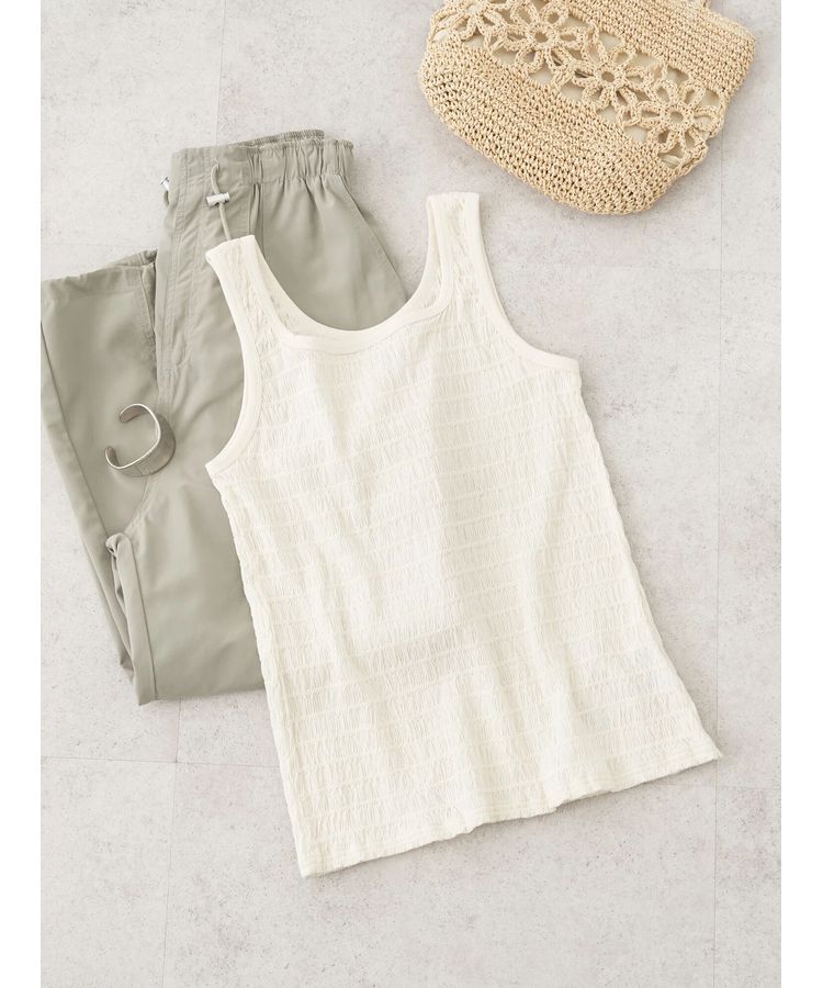 earth music&ecology「シャーリングタンクトップ」|インナー|