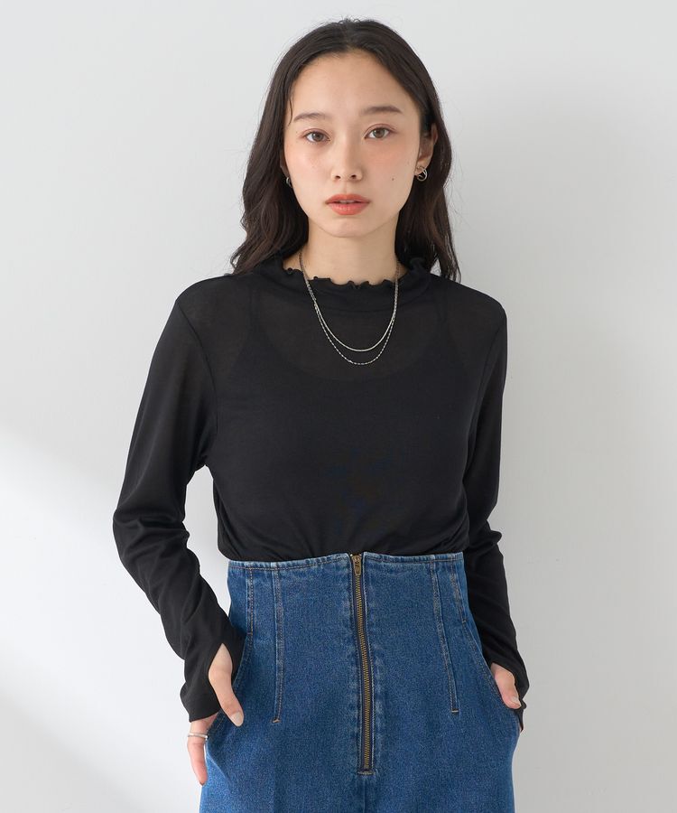 earth music&ecology「シアーリブプルオーバー」|Tシャツ・カットソー|Black