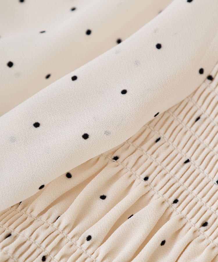 earth music&ecology「SET2点フロッキードットブラウス＋スカート」|スーツ|