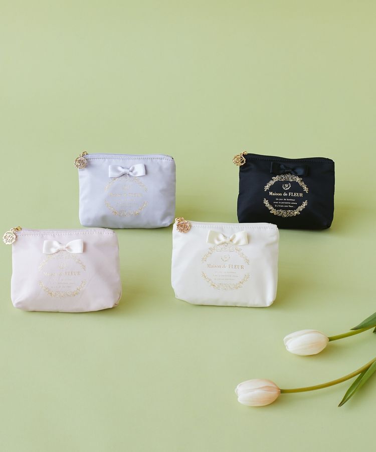 Maison de FLEUR「サテンリボンティッシュケース」|ポーチ|