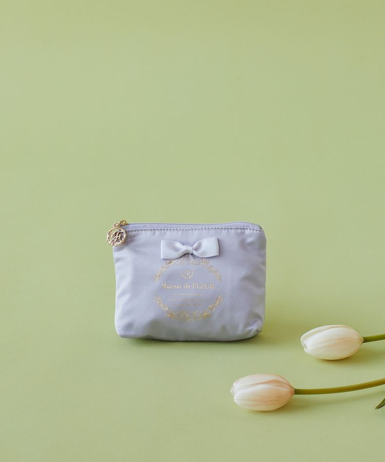 Maison de FLEUR「サテンリボンティッシュケース」|ポーチ|ライラック