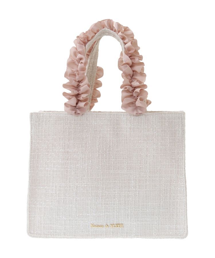 Maison de FLEUR「ツイードフリルハンドルスクエアトートSバッグ」|トートバッグ|