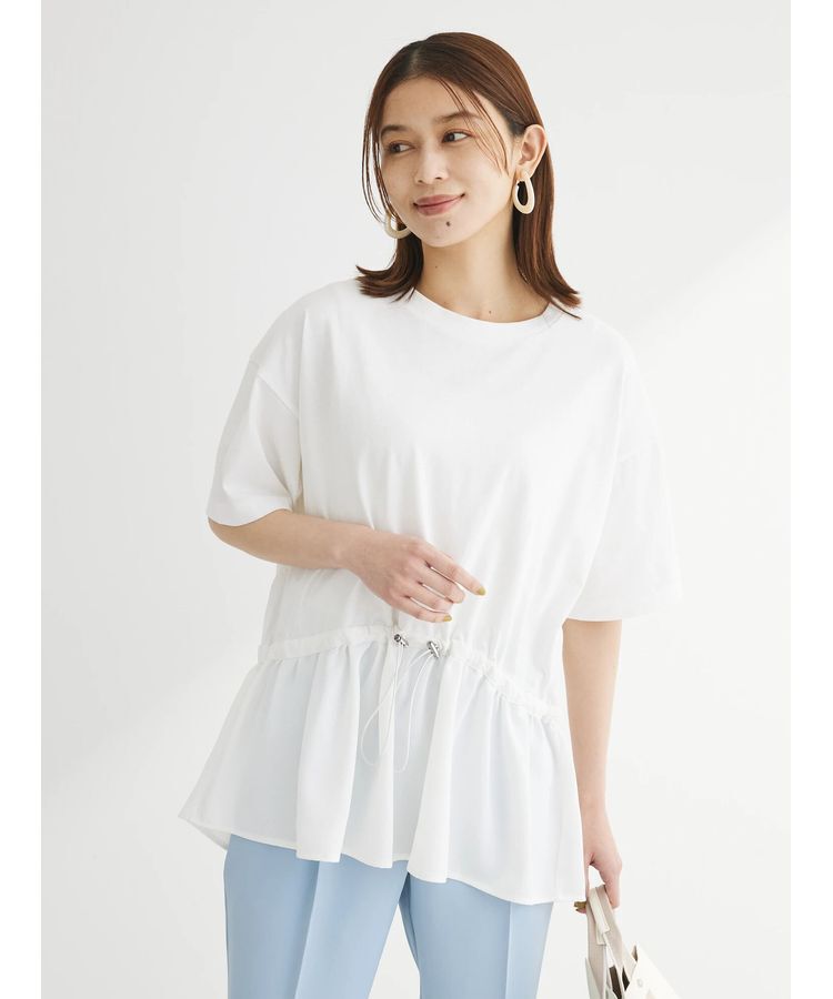 Green Parks「ドロスト切替えドッキングカットプルオーバー」|Tシャツ・カットソー|Off White