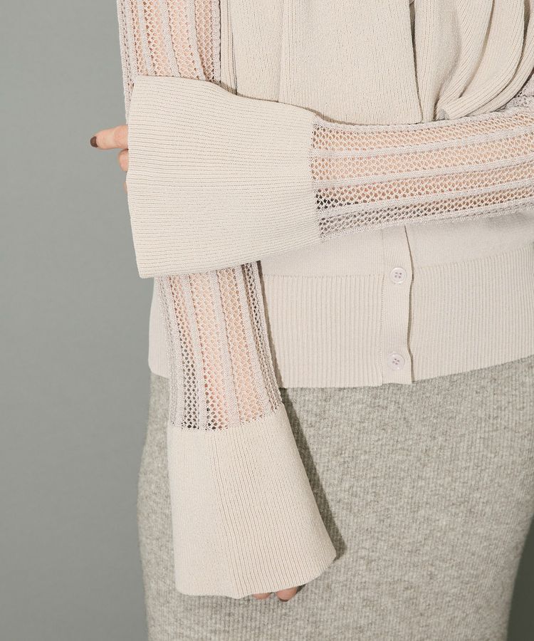 AnriettMusee「2WAY ラッフル切替ニットトップス」|カーディガン|