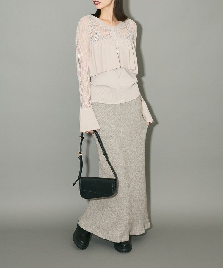 AnriettMusee「2WAY ラッフル切替ニットトップス」|カーディガン|