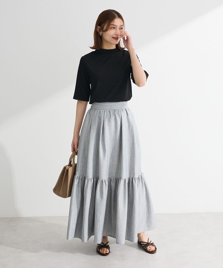 Green Parks「・ELENCARE DUE リネンライクティアードスカート」|フレア|