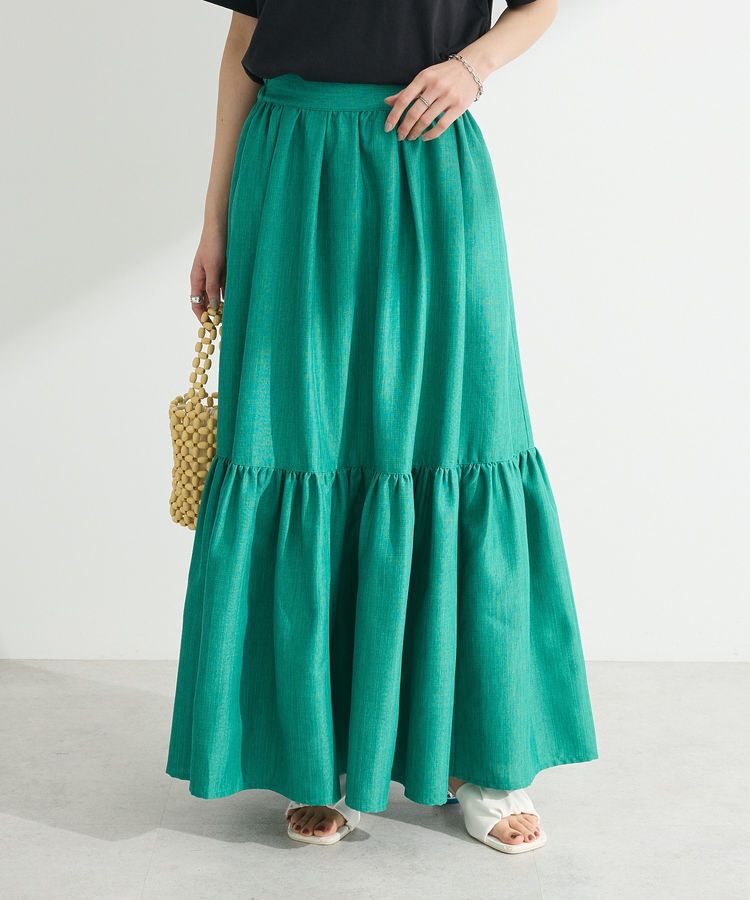 Green Parks「・ELENCARE DUE リネンライクティアードスカート」|フレア|Green