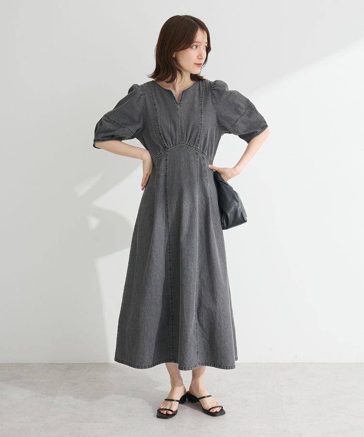 Green Parks「・ELENCARE DUE デニム5分袖ワンピース」|ワンピース|