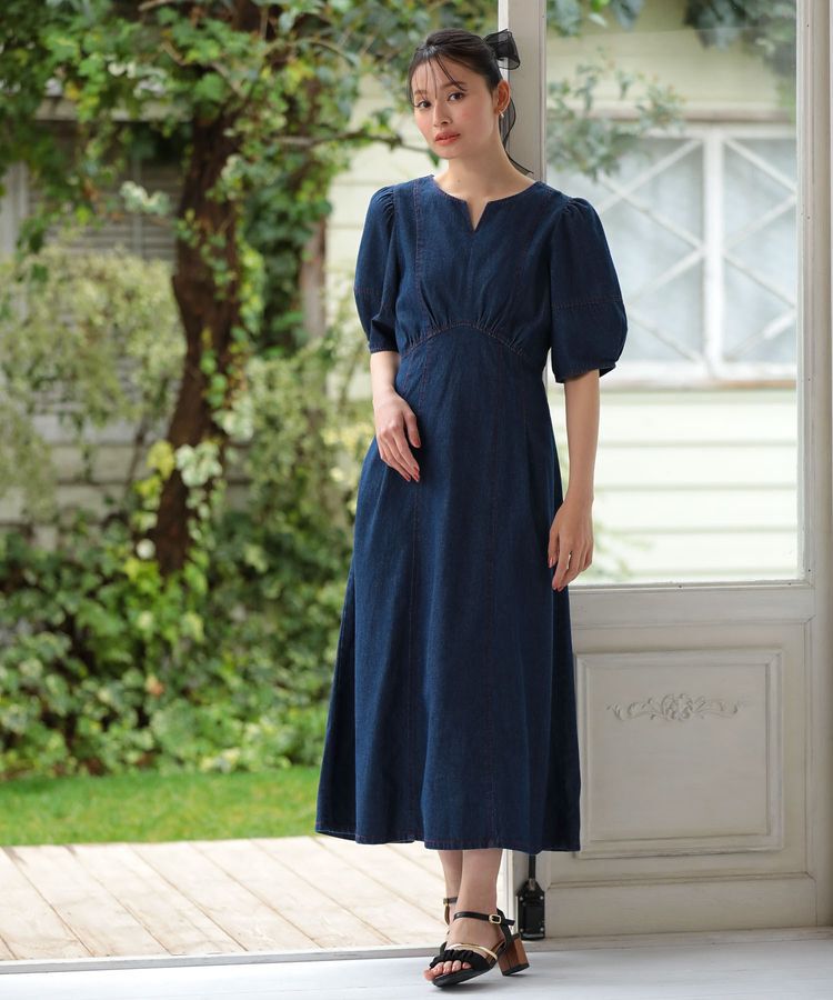 Green Parks「・ELENCARE DUE デニム5分袖ワンピース」|ワンピース|