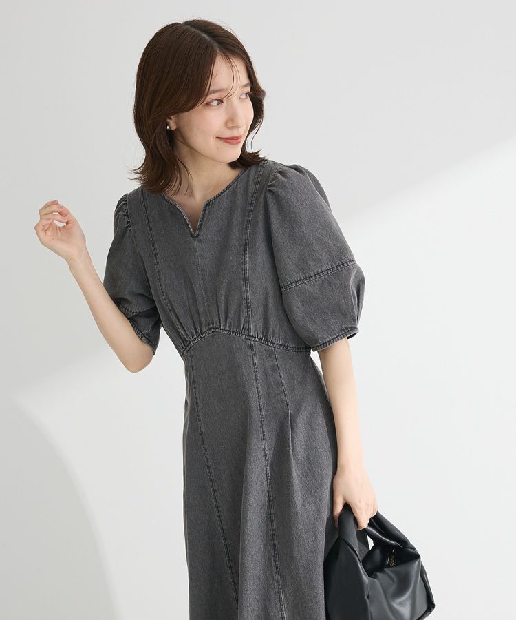 Green Parks「・ELENCARE DUE デニム5分袖ワンピース」|ワンピース|