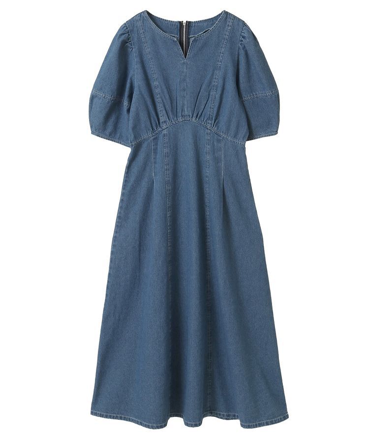 Green Parks「・ELENCARE DUE デニム5分袖ワンピース」|ワンピース|Light indigo