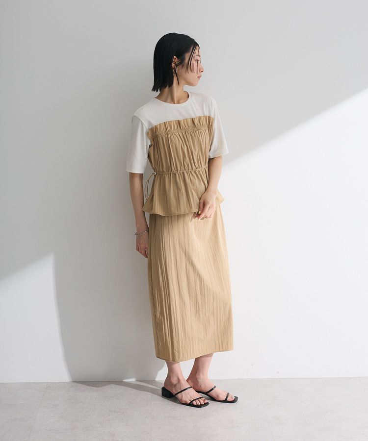 Green Parks「ラメリブペプラムドッキングワンピース」|ワンピース|