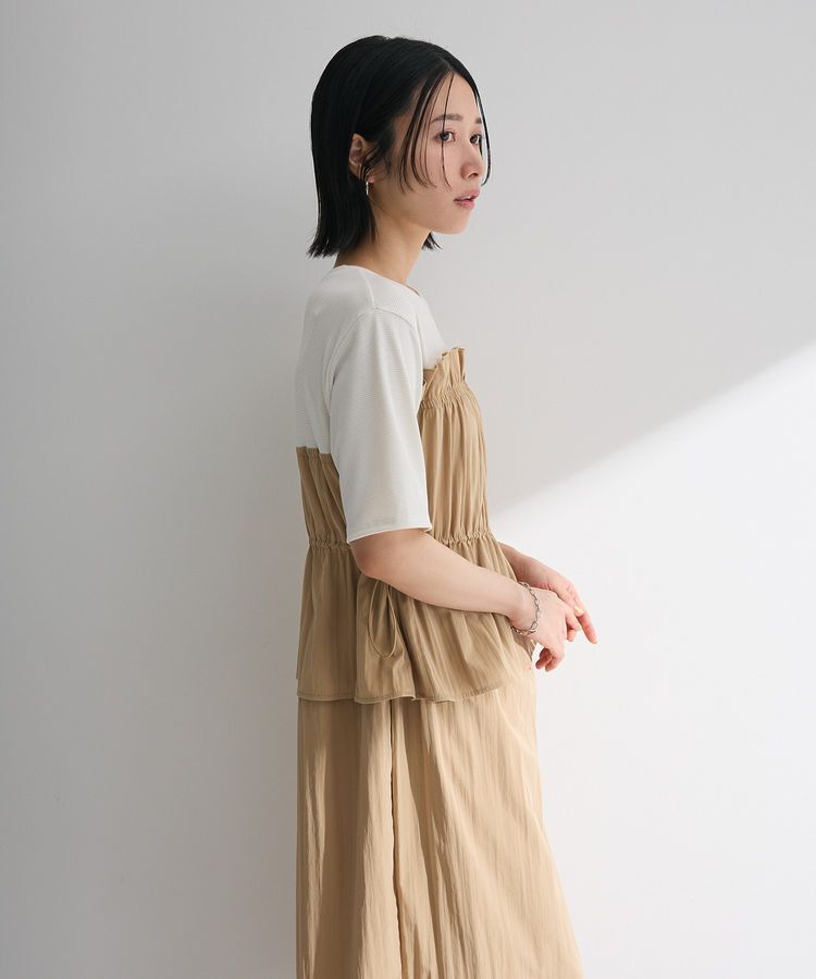 Green Parks「ラメリブペプラムドッキングワンピース」|ワンピース|