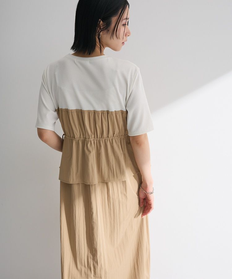 Green Parks「ラメリブペプラムドッキングワンピース」|ワンピース|