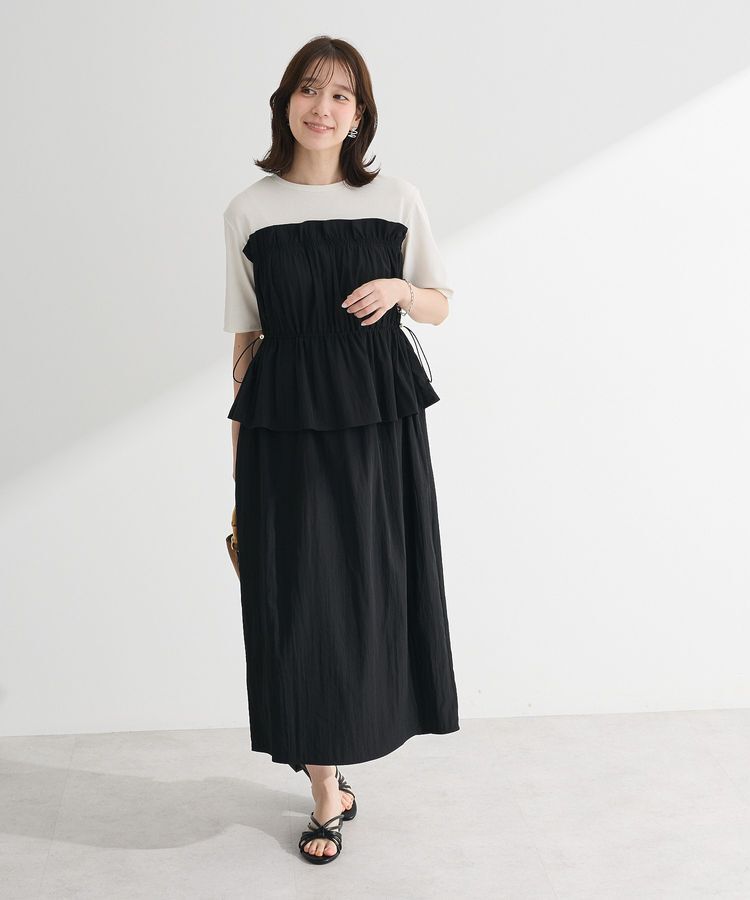 Green Parks「ラメリブペプラムドッキングワンピース」|ワンピース|