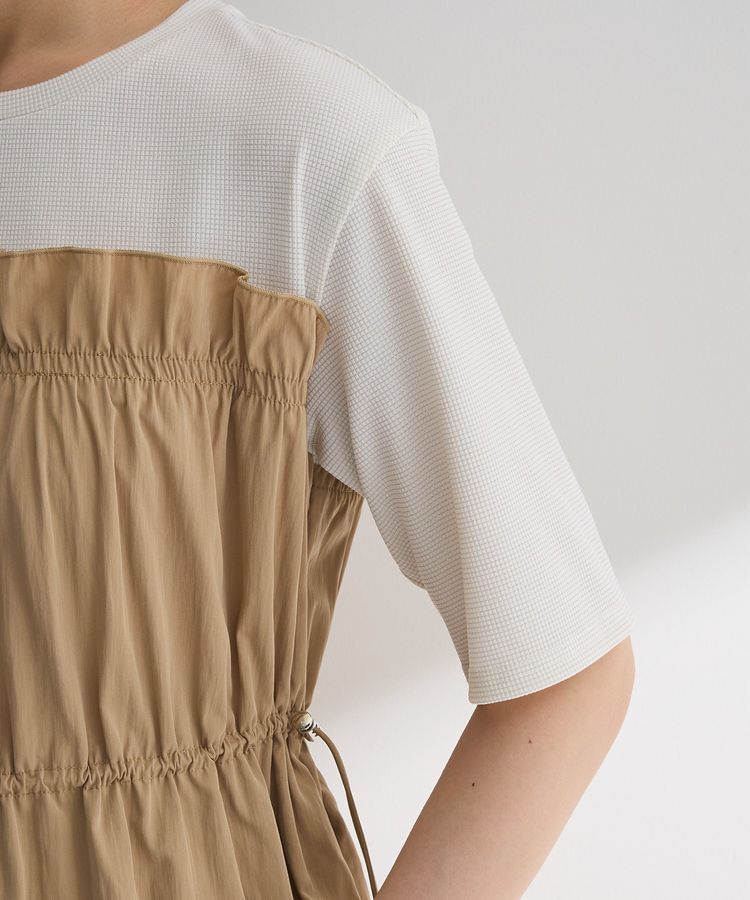 Green Parks「ラメリブペプラムドッキングワンピース」|ワンピース|