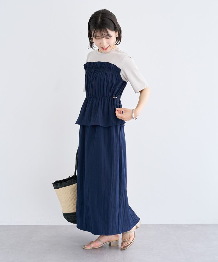 Green Parks「ラメリブペプラムドッキングワンピース」|ワンピース|