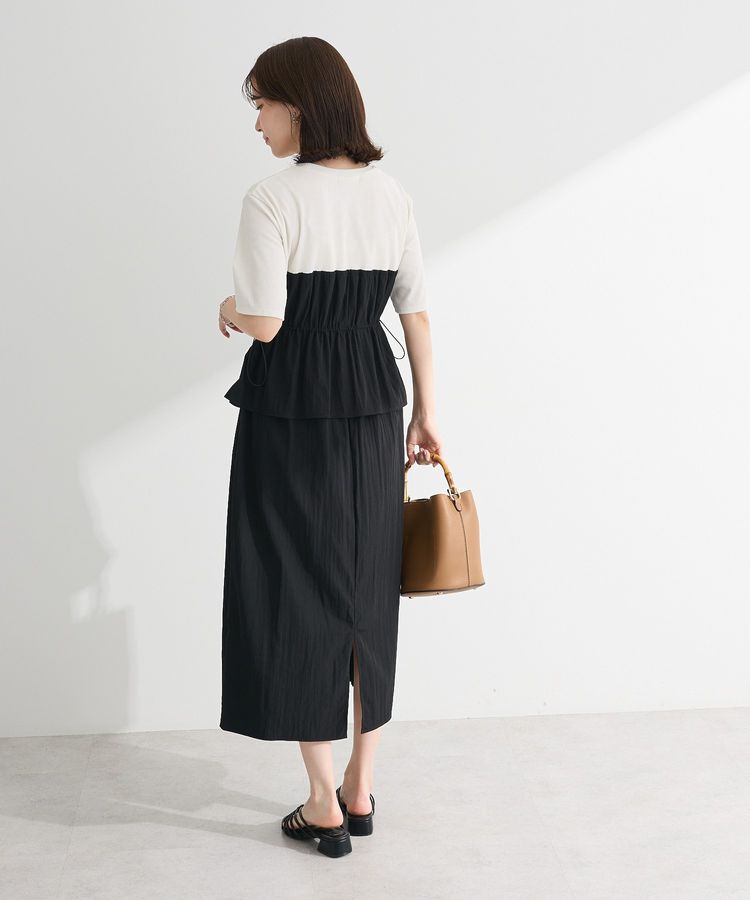 Green Parks「ラメリブペプラムドッキングワンピース」|ワンピース|