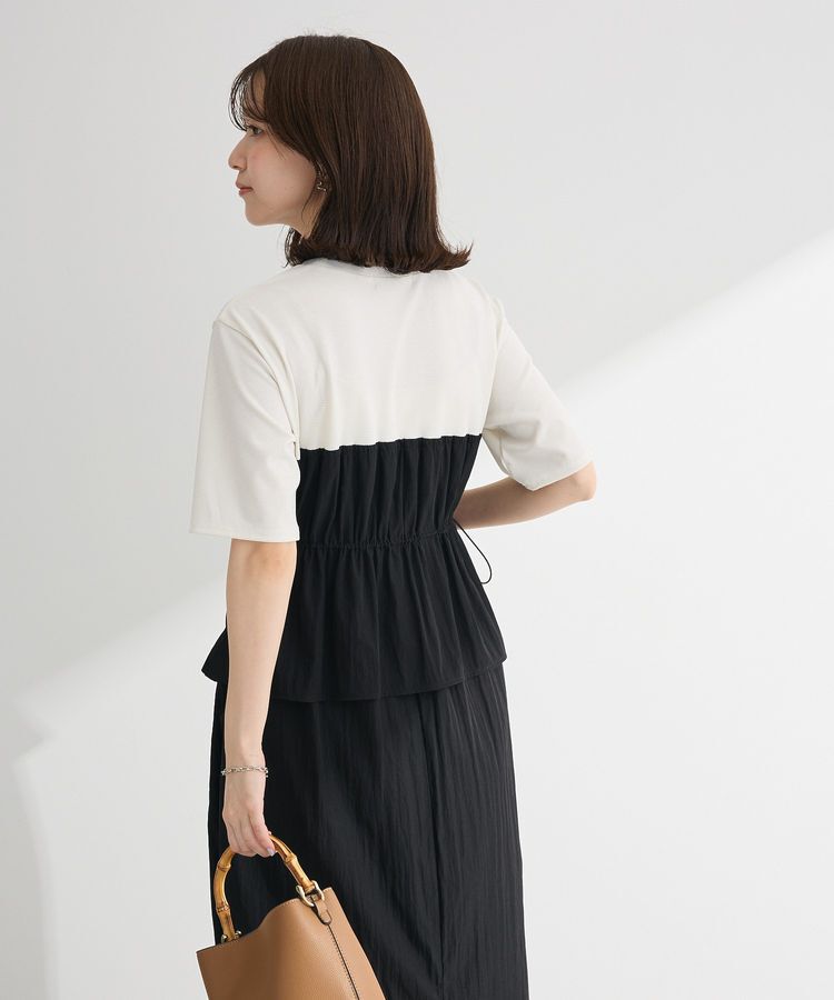 Green Parks「ラメリブペプラムドッキングワンピース」|ワンピース|