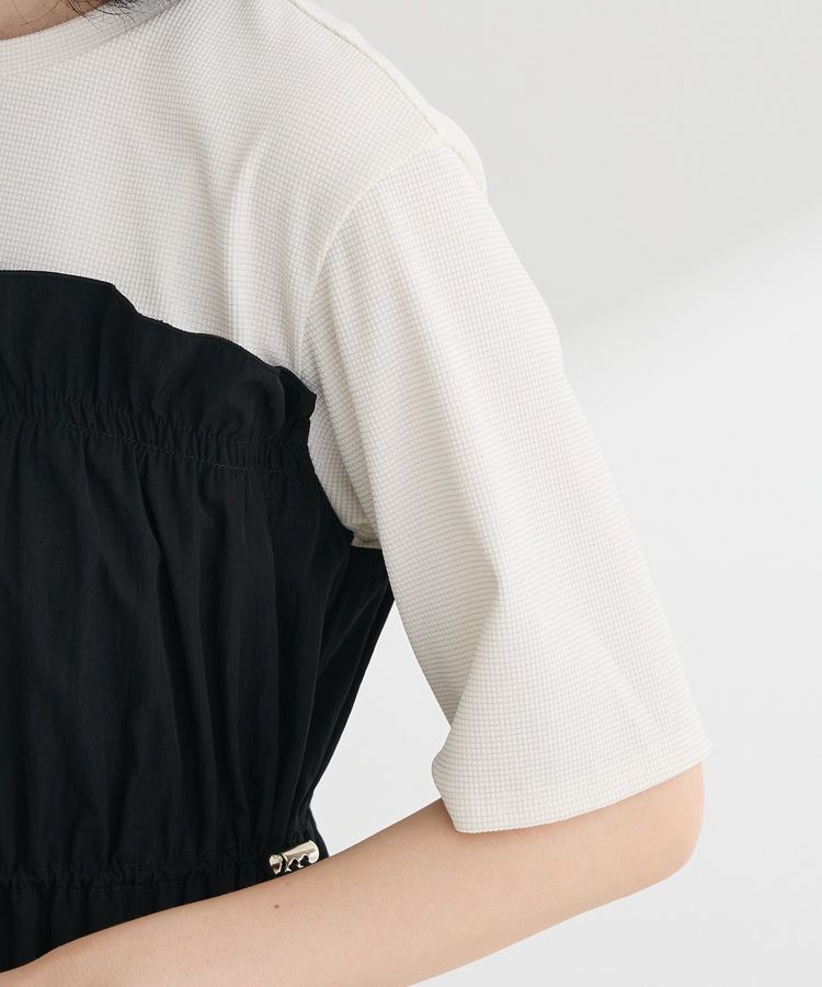 Green Parks「ラメリブペプラムドッキングワンピース」|ワンピース|