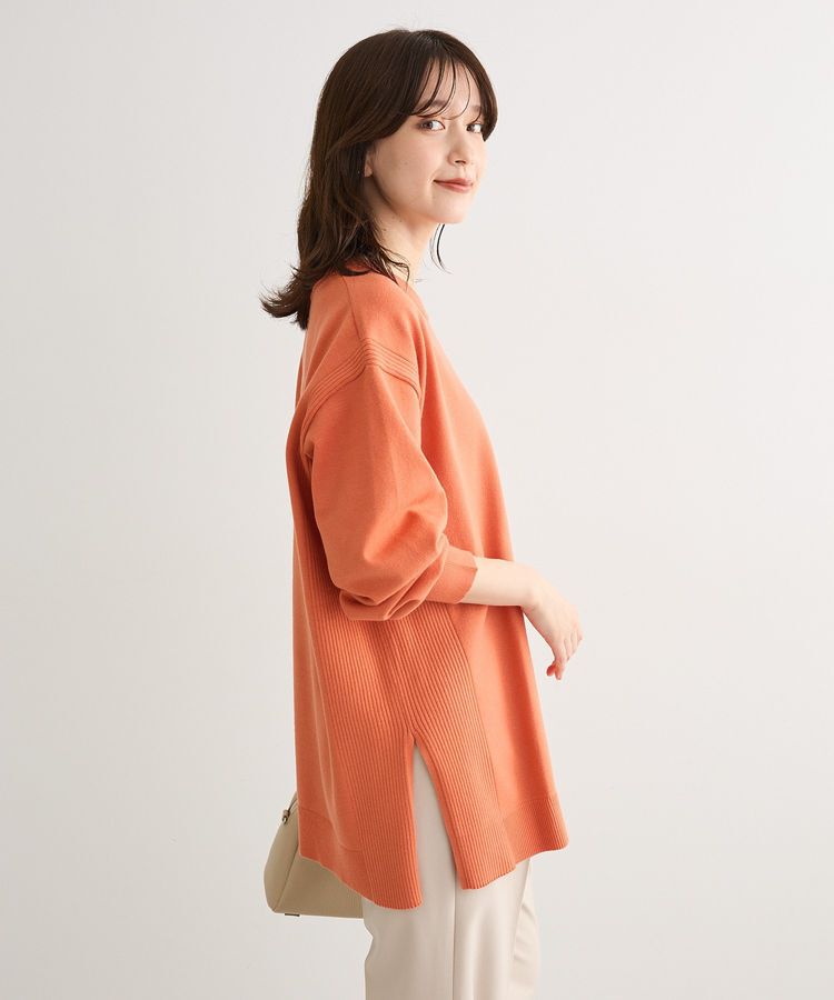 Green Parks「もちやわサイドリブニットチュニック」|ニット・セーター|