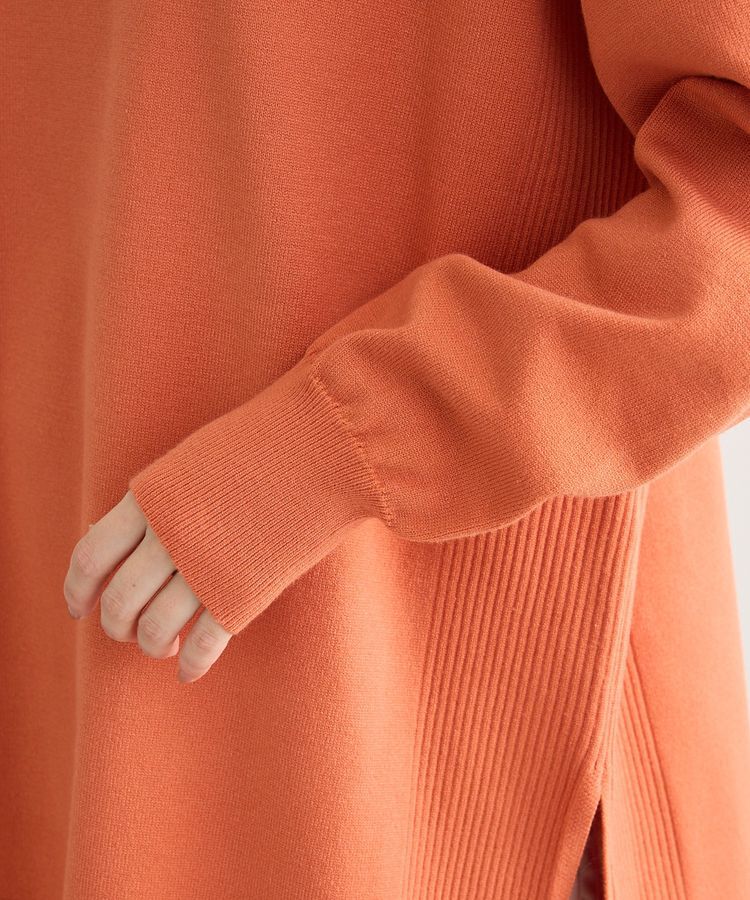 Green Parks「もちやわサイドリブニットチュニック」|ニット・セーター|