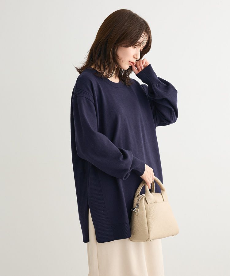 Green Parks「もちやわサイドリブニットチュニック」|ニット・セーター|