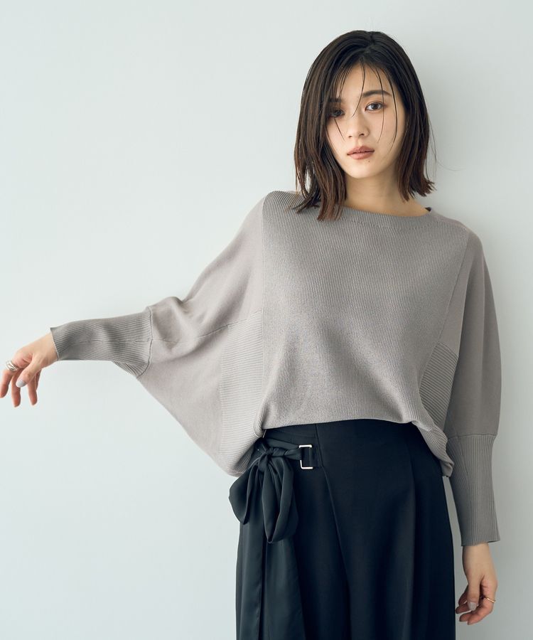 YECCA VECCA「リブMIXドルマンニット」|ニット・セーター|Gray Beige